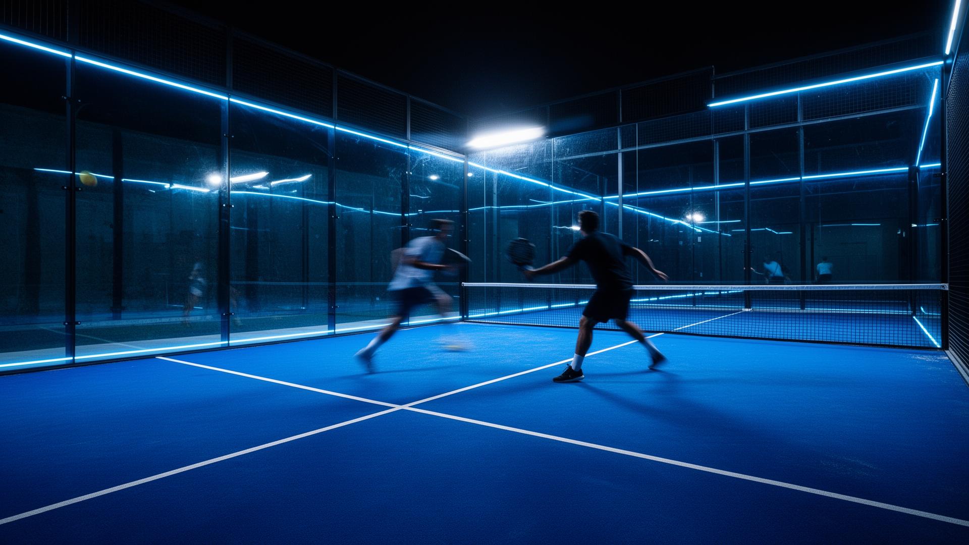 Padel court at golden hour